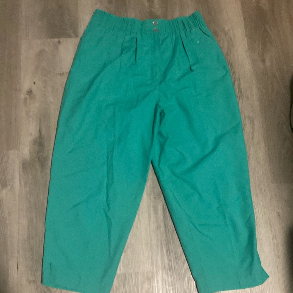 Chic Teal Cropped Pants